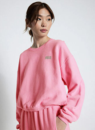 Yeşil Kadın Yuvarlak Yaka Regular Fit Sweatshirt IZU03EE25_CITRUS VINTA