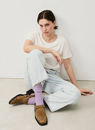 Beyaz Kadın Oversize T-Shirt GAMI02BE25_BLANC