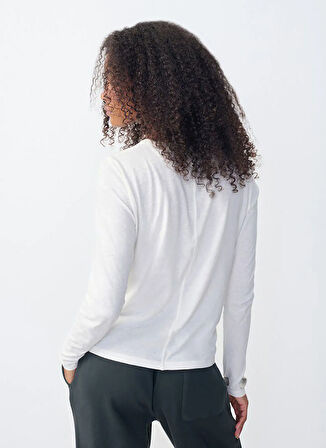 Beyaz Kadın Fitted T-Shirt GAMI02CE25_BLANC