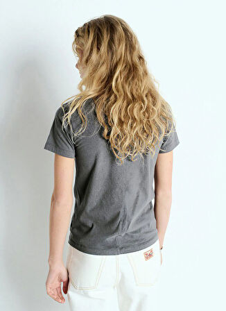 Lacivert Kadın Oversize T-Shirt GAMI02DE25_ACIER