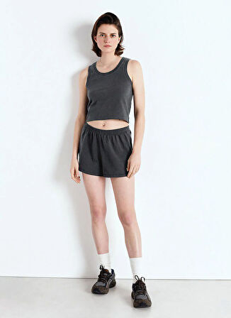 American Vintage Yuvarlak Yaka Düz Lacivert Kadın T-Shirt FAZ01AE25_ACIER