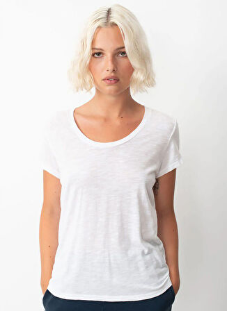 Beyaz Kadın Oversize T-Shirt JAC48E25_BLANC