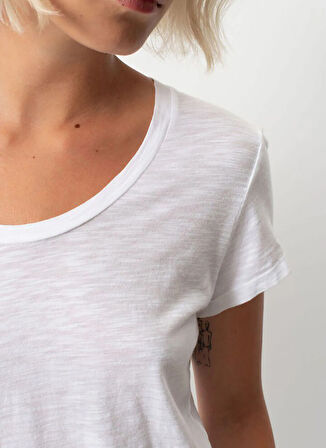 Beyaz Kadın Oversize T-Shirt JAC48E25_BLANC