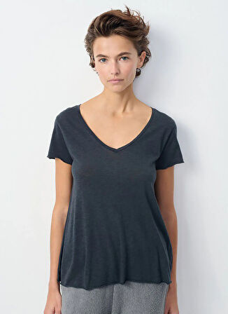Lacivert Kadın Oversize T-Shirt JAC51E25_NAVY