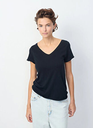 Siyah Kadın T-Shirt SON33E25_NOIR