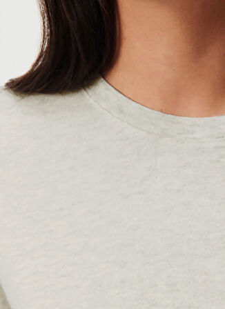 Açık Gri Kadın Geniş Fit T-Shirt YPA02GE25_GRIS CHINE
