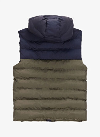 Haki Erkek Çocuk Kapüşon Yaka Relaxed Fit Baskılı Puffer Yelek J4WB-YLK7717