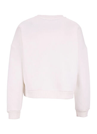 Fabrika Bisiklet Yaka Düz Ekru Kadın Sweatshırt RAVELLO-Y