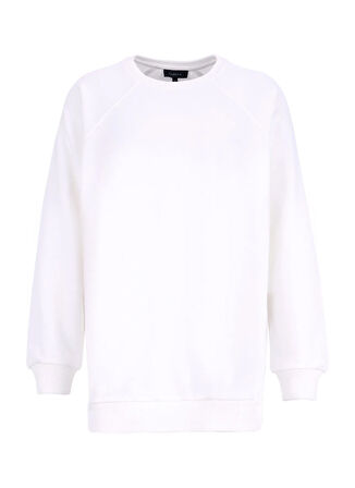 Fabrika Bisiklet Yaka Düz Ekru Kadın Sweatshırt FALU-Y