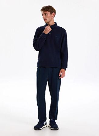 Jeep Polo Yaka Düz Lacivert Erkek Sweatshırt J5WM-SWT7223