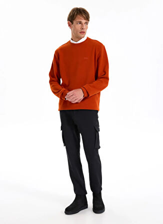 Jeep Bisiklet Yaka Düz Kiremit Erkek Sweatshırt J5WM-SWT7221