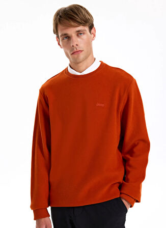 Jeep Bisiklet Yaka Düz Kiremit Erkek Sweatshırt J5WM-SWT7221