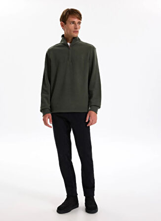 Jeep Dik Yaka Düz Haki Erkek Sweatshırt J5WM-SWT7222