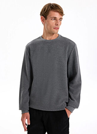 Jeep Bisiklet Yaka Düz Antrasit Erkek Sweatshırt J5WM-SWT7221