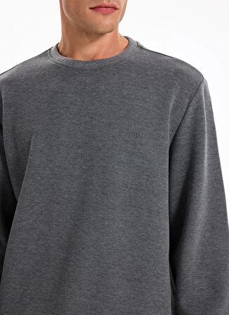 Jeep Bisiklet Yaka Düz Antrasit Erkek Sweatshırt J5WM-SWT7221