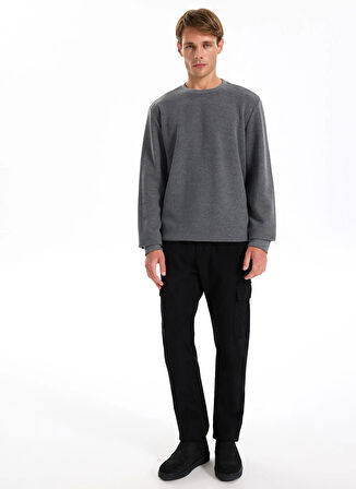 Jeep Bisiklet Yaka Düz Antrasit Erkek Sweatshırt J5WM-SWT7221