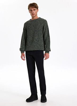 Jeep Bisiklet Yaka Relaxed Düz Haki Erkek Kazak J4WM-KZK4450