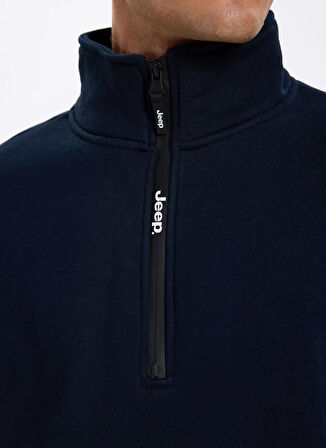 Jeep Dik Yaka Düz Lacivert Erkek Sweatshırt C4WM-SWT4256