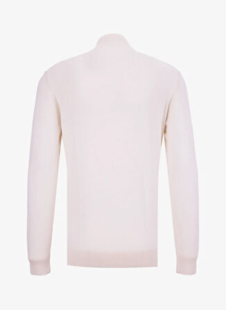 Fabrika Yarım balıkçı Yaka Basic Düz Ekru Erkek Kazak F5WM-KZK 2554