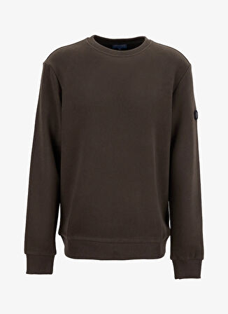 Discovery Expedition D5WM-SWT3940 Haki Bisiklet Yaka Relaxed Düz Erkek Sweatshırt