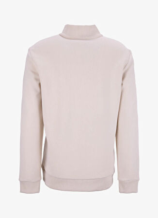 Discovery Expedition D5WM-SWT3941 Bej Dik Yaka Relaxed Düz Erkek Sweatshırt