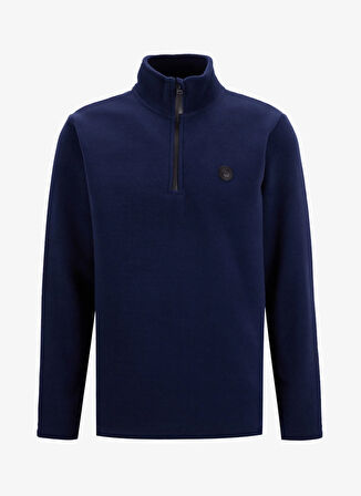 Discovery Expedition D5WM-SWT3300 Lacivert Fermuarlı Yaka Basic Düz Erkek Polar Sweatshırt