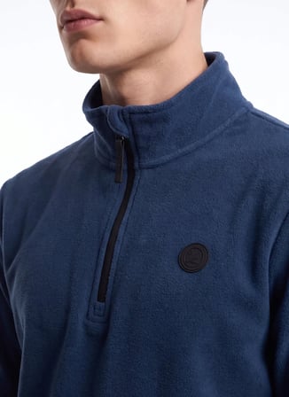Discovery Expedition D5WM-SWT3300 Mavi Fermuarlı Basic Erkek Polar Sweatshırt