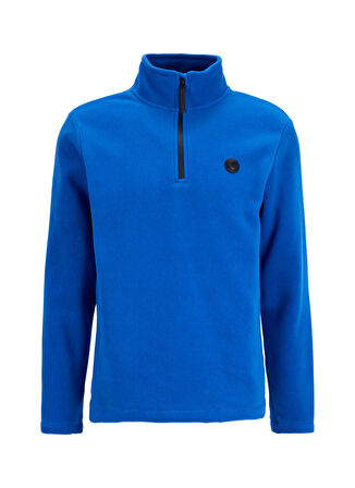 Discovery Expedition D5WM-SWT3300 Mavi Fermuarlı Yaka Basic Düz Erkek Polar Sweatshırt
