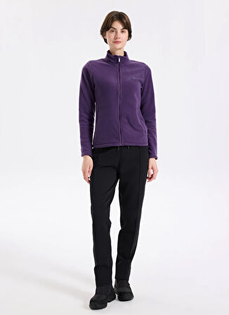 Discovery Expedition D5WL-SWT3303 Mor Dik Yaka Basic Düz Kadın Polar Sweatshırt