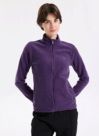 Discovery Expedition D5WL-SWT3303 Mor Dik Yaka Basic Düz Kadın Polar Sweatshırt