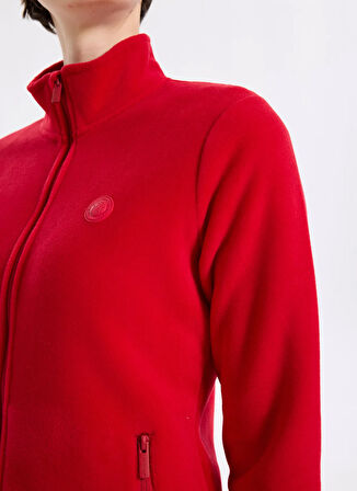 Discovery Expedition D5WL-SWT3303 Kırmızı Dik Yaka Basic Düz Kadın Polar Sweatshırt