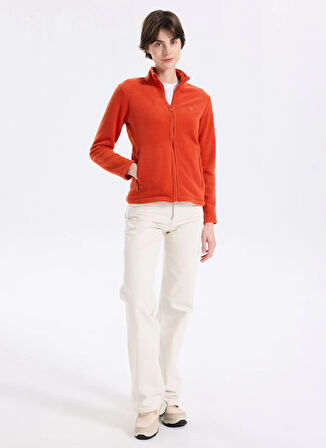 Discovery Expedition D5WL-SWT3303 Kiremit Dik Yaka Basic Düz Kadın Polar Sweatshırt