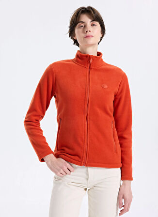 Discovery Expedition D5WL-SWT3303 Kiremit Dik Yaka Basic Düz Kadın Polar Sweatshırt