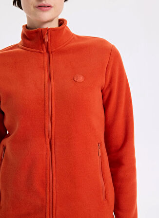 Discovery Expedition D5WL-SWT3303 Kiremit Dik Yaka Basic Düz Kadın Polar Sweatshırt