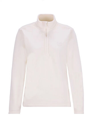 Discovery Expedition D5WL-SWT3302 Beyaz Fermuarlı Yaka Basic Düz Kadın Polar Sweatshırt