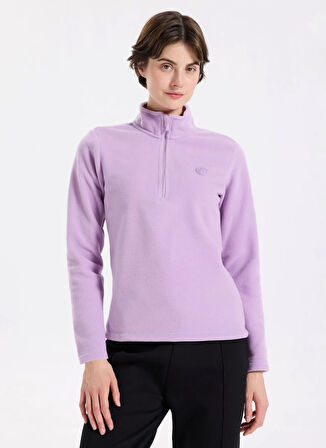 Discovery Expedition D5WL-SWT3302 Lila Fermuarlı Yaka Basic Düz Kadın Polar Sweatshırt