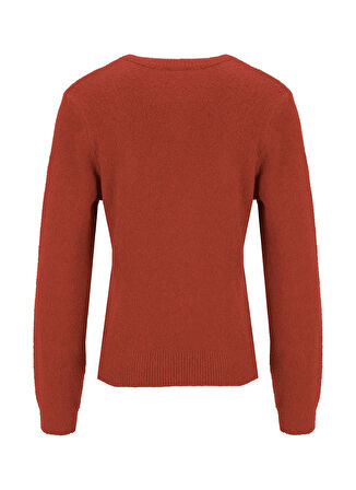 Fabrika Bisiklet Yaka Relaxed Düz Kiremit Kazak Kadın F5WL-KZK0421