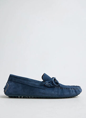 Fabrika Deri Mavi Erkek Loafer SINE