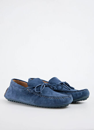 Fabrika Deri Mavi Erkek Loafer SINE