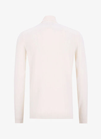 Fabrika Tam Balıkçı Yaka Slim Fit Düz Ekru Erkek Kazak F5WM-KZK 2524