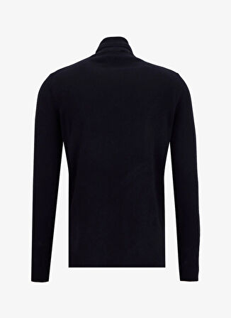 Fabrika Tam Balıkçı Yaka Slim Fit Düz Siyah Erkek Kazak F5WM-KZK 2524