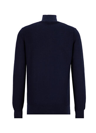 Fabrika Bato Yaka Slim Fit Düz Lacivert Erkek Kazak F5WM-KZK 2522