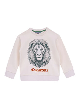 Discovery Expedition Baskılı Erkek Çocuk Krem Sweatshırt D5WB-SWT3042