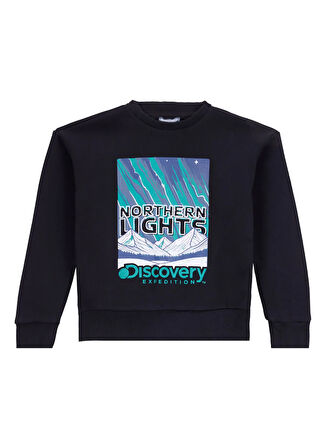 Discovery Expedition Baskılı Erkek Çocuk Siyah Sweatshırt D5WB-SWT3019
