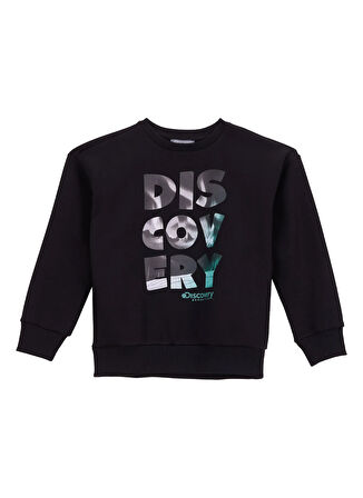 Discovery Expedition Baskılı Erkek Çocuk Siyah Sweatshırt D5WB-SWT3020
