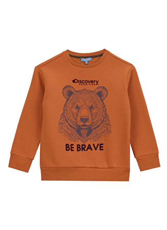 Discovery Expedition Baskılı Erkek Çocuk Kiremit Sweatshırt D5WB-SWT3041