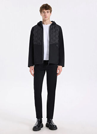 D5WM-MNT3716 Siyah Kapüşon Yaka Relaxed Fit Erkek Mont