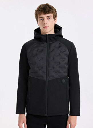 D5WM-MNT3716 Siyah Kapüşon Yaka Relaxed Fit Erkek Mont