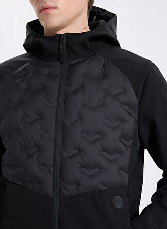 D5WM-MNT3716 Siyah Kapüşon Yaka Relaxed Fit Erkek Mont