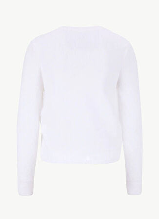 Fabrika Bisiklet Yaka Basic Jakarlı Ekru Kazak Kadın F5WL-KZK0081